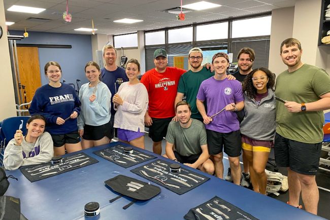 Fran U students in Baton Rouge, LA, celebrating HawkGrips IASTM Certification with their instruments