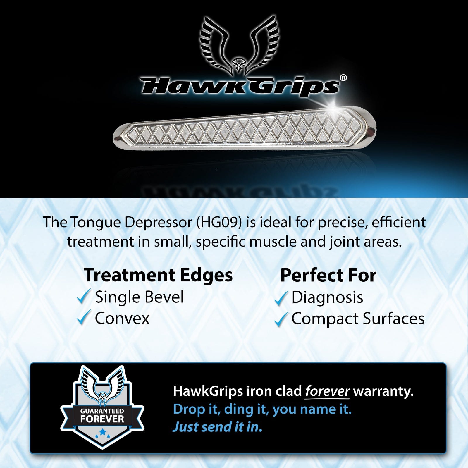 HawkGrips Instruments HG9 - Dual-Edge "Tongue Depressor"